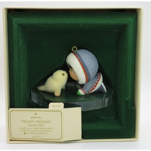 Vintage 1983 Hallmark Frosty Friends Ornament #4 Eskimo Seal Boxed QX4007 - Picture 3 of 6
